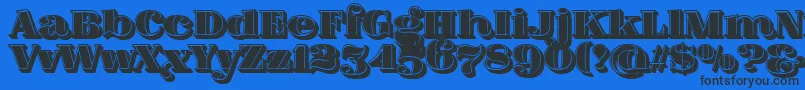 FatFlamingo5SideFill Font – Black Fonts on Blue Background