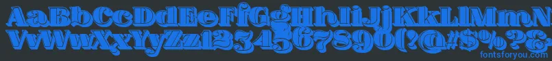 FatFlamingo5SideFill Font – Blue Fonts on Black Background