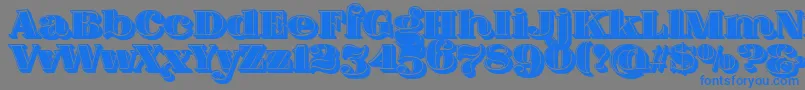 FatFlamingo5SideFill Font – Blue Fonts on Gray Background