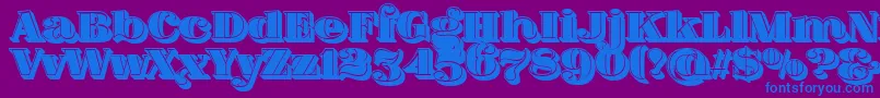 FatFlamingo5SideFill Font – Blue Fonts on Purple Background