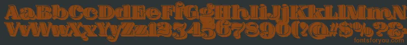 Шрифт FatFlamingo5SideFill – коричневые шрифты на чёрном фоне