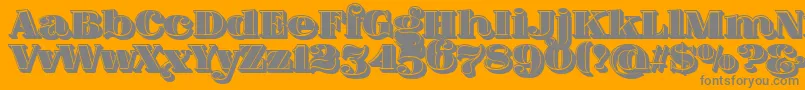 FatFlamingo5SideFill-Schriftart – Graue Schriften auf orangefarbenem Hintergrund