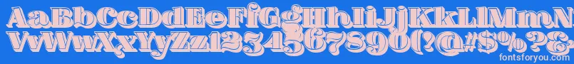 FatFlamingo5SideFill Font – Pink Fonts on Blue Background