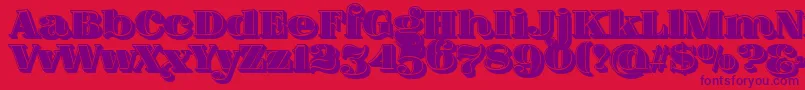 FatFlamingo5SideFill Font – Purple Fonts on Red Background
