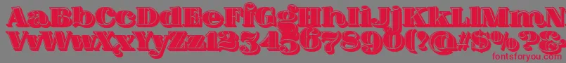 Fonte FatFlamingo5SideFill – fontes vermelhas em um fundo cinza
