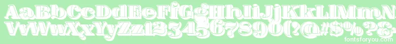 fuente FatFlamingo5SideFill – Fuentes Blancas Sobre Fondo Verde
