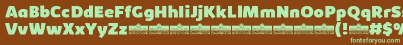 KabrioHeavyTrial Font – Green Fonts on Brown Background