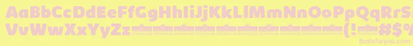 フォントKabrioHeavyTrial – ピンクのフォント、黄色の背景
