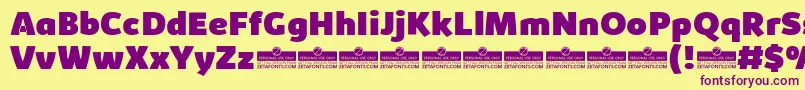 KabrioHeavyTrial Font – Purple Fonts on Yellow Background