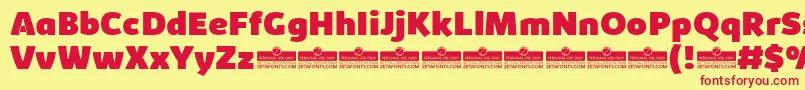 KabrioHeavyTrial Font – Red Fonts on Yellow Background