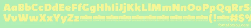 KabrioHeavyTrial Font – Yellow Fonts on Green Background