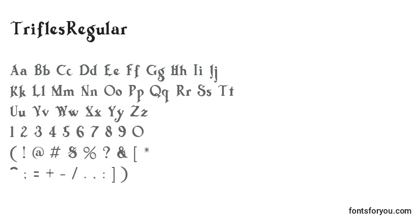A fonte TriflesRegular – alfabeto, números, caracteres especiais