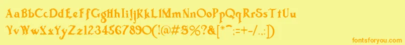 TriflesRegular Font – Orange Fonts on Yellow Background