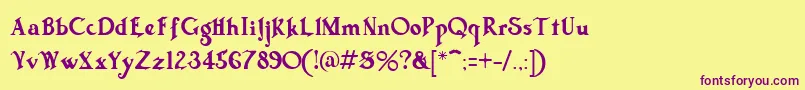 TriflesRegular Font – Purple Fonts on Yellow Background