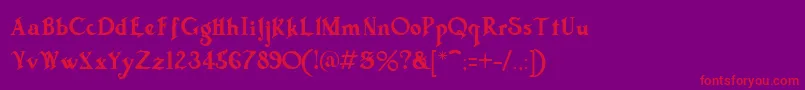 TriflesRegular Font – Red Fonts on Purple Background