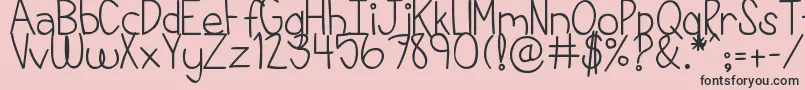 Fonte DjbThisIsMyLife – fontes pretas em um fundo rosa