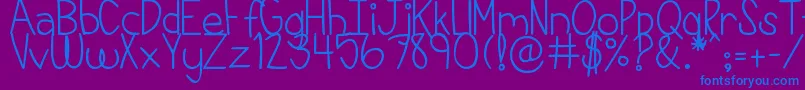 DjbThisIsMyLife Font – Blue Fonts on Purple Background