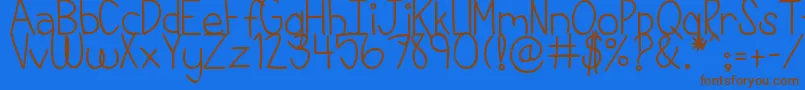DjbThisIsMyLife Font – Brown Fonts on Blue Background