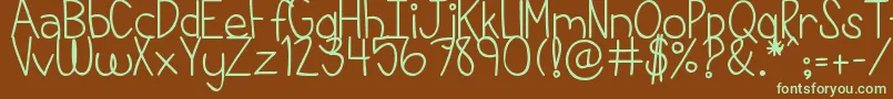 DjbThisIsMyLife Font – Green Fonts on Brown Background