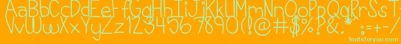 DjbThisIsMyLife-Schriftart – Grüne Schriften auf orangefarbenem Hintergrund