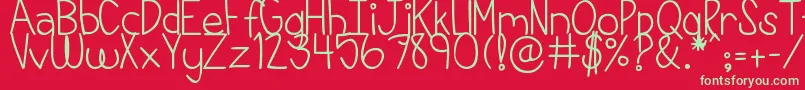 DjbThisIsMyLife Font – Green Fonts on Red Background