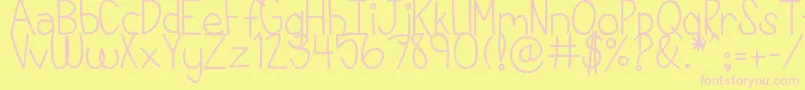 DjbThisIsMyLife Font – Pink Fonts on Yellow Background