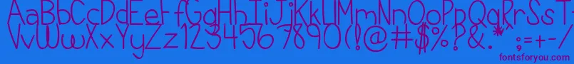 DjbThisIsMyLife-Schriftart – Violette Schriften auf blauem Hintergrund