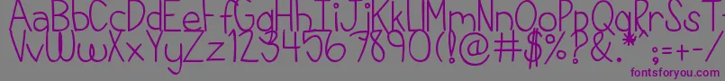 DjbThisIsMyLife Font – Purple Fonts on Gray Background