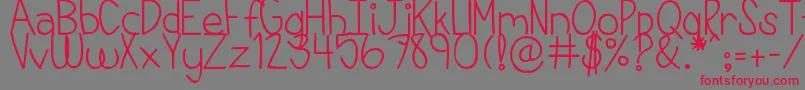 DjbThisIsMyLife Font – Red Fonts on Gray Background