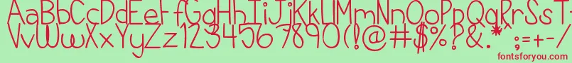 DjbThisIsMyLife Font – Red Fonts on Green Background