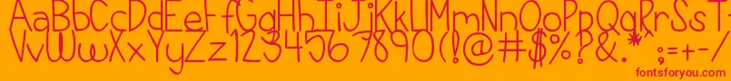 DjbThisIsMyLife Font – Red Fonts on Orange Background
