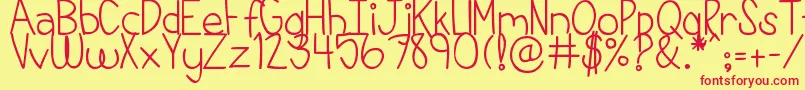 DjbThisIsMyLife Font – Red Fonts on Yellow Background