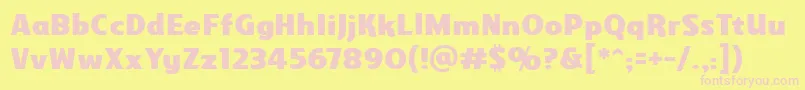 Gravesidebb Font – Pink Fonts on Yellow Background