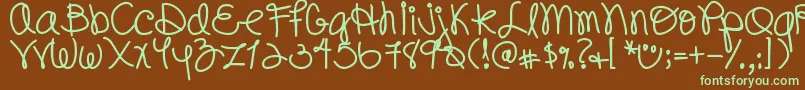 Djb Font – Green Fonts on Brown Background