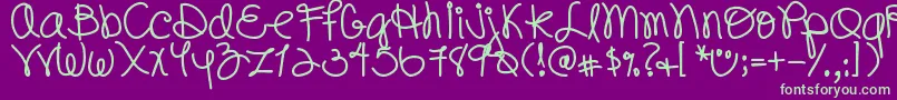 Djb Font – Green Fonts on Purple Background