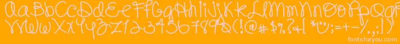 Djb Font – Pink Fonts on Orange Background