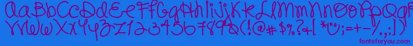 Djb Font – Purple Fonts on Blue Background