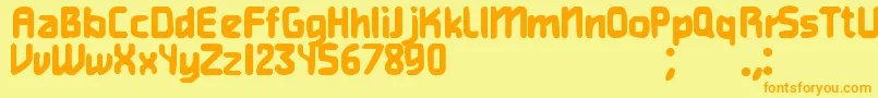 HeavyWeightGamer Font – Orange Fonts on Yellow Background