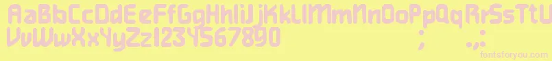 HeavyWeightGamer Font – Pink Fonts on Yellow Background