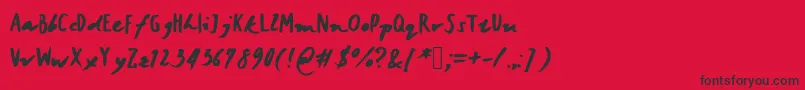 Janicehandbold Font – Black Fonts on Red Background