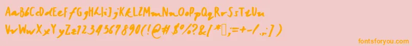 Janicehandbold Font – Orange Fonts on Pink Background