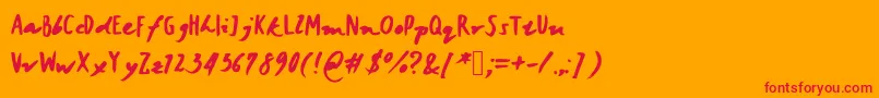 Janicehandbold Font – Red Fonts on Orange Background