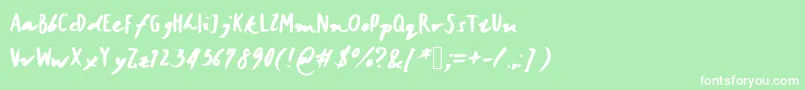 Janicehandbold-Schriftart – Weiße Schriften auf grünem Hintergrund