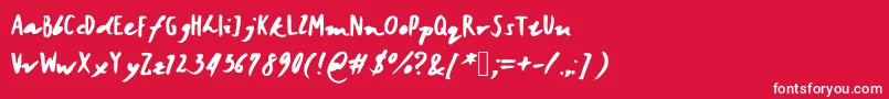Janicehandbold Font – White Fonts on Red Background