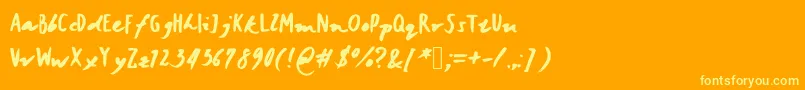 Janicehandbold Font – Yellow Fonts on Orange Background