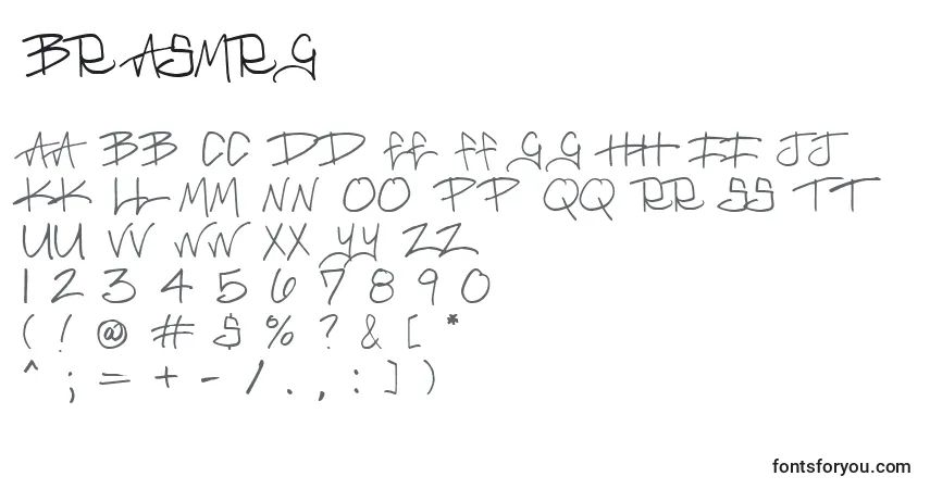 Czcionka Brasmrg – alfabet, cyfry, specjalne znaki