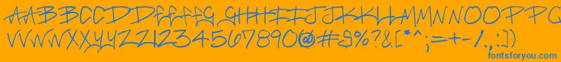 Brasmrg Font – Blue Fonts on Orange Background