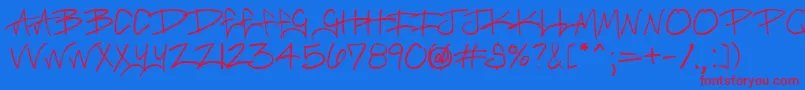 Brasmrg Font – Red Fonts on Blue Background