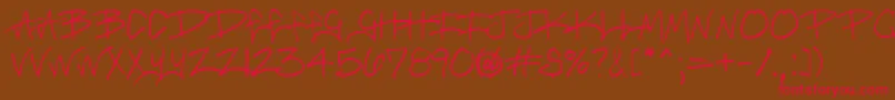 Brasmrg Font – Red Fonts on Brown Background