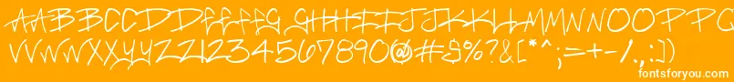 Brasmrg-Schriftart – Weiße Schriften auf orangefarbenem Hintergrund